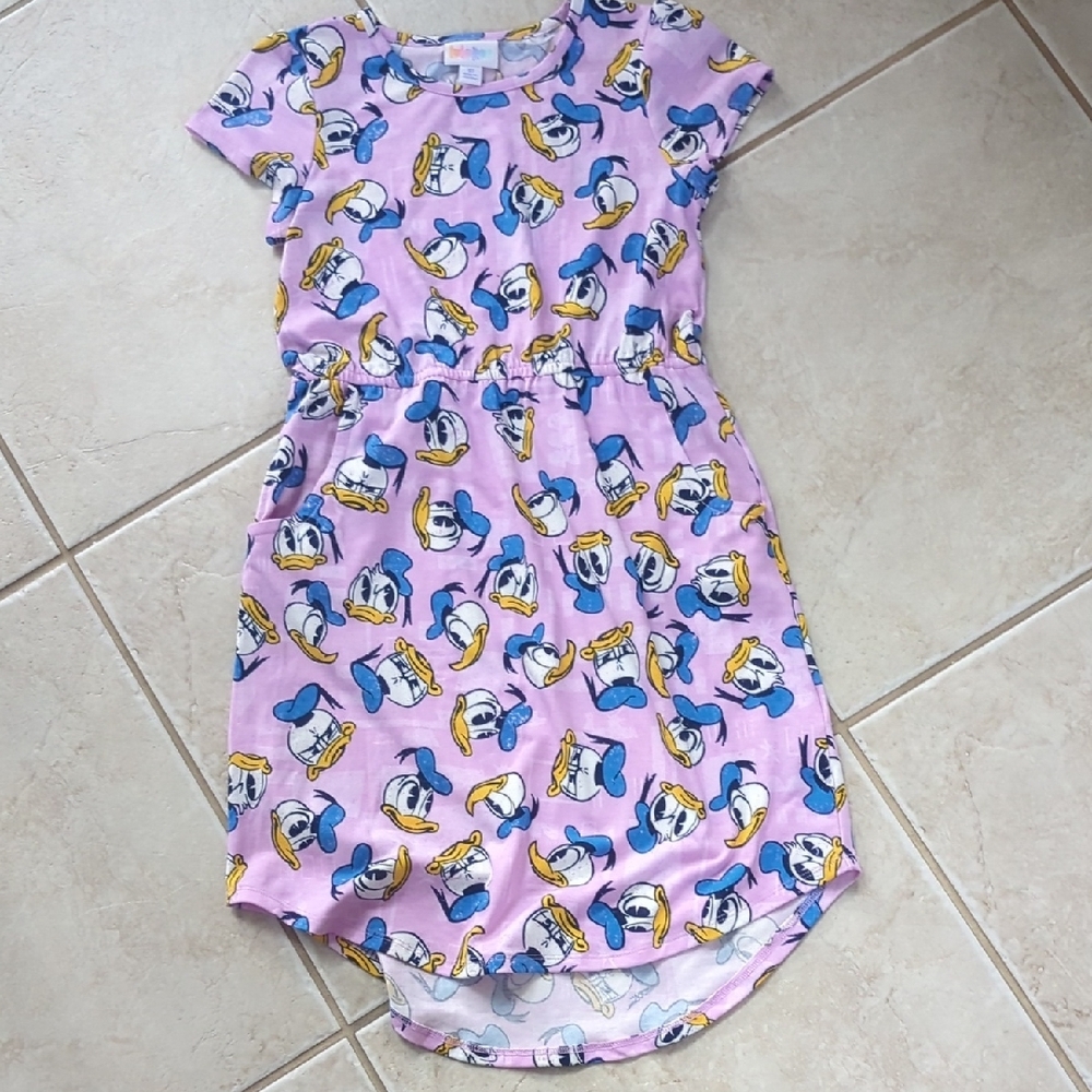Disney Kids Dress Size 10- Purple Donald Duck Print Lularoe